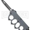 Atomic 1918 Gray OTF Automatic Knuckle Knife - Dagger Two-Tone -Elite Knives Shop 1918 Gray OTF Auto Knuckle Knife Dagger TT GX 36283 jr large