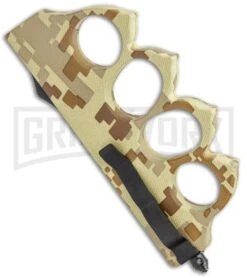 1918 Tan Digital Camo OTF Automatic Knuckle Knife - Dagger Two-Tone -Elite Knives Shop 1918 Tan Digital Camo OTF Auto Knuckle Dagger TT GX 36188 jr side large