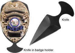 5.11 Tactical Shield Badge Holder One Piece Stainless Black Push Dagger Blade Knife 51077