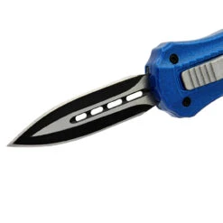 Automatic Sapphire Deluge Mini California Legal Blue Out The Front OTF Knife W/ Belt Clip & Keyring Hole -Elite Knives Shop 8800BL 04 62639.1693341927