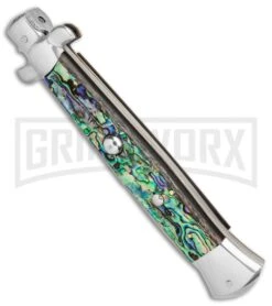 AGA Campolin 15" Italian Abalone Automatic Knife - Bayonet -Elite Knives Shop AGA Campolin 15in Auto Italian Stiletto Abalone 7in satin BHQ 87415 er spine large