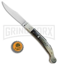 AGA Campolin Sahara Dark Horn Italian Stiletto Automatic Knife - Mirror Plain 9 AGA Campolin Sahara Dark Horn Italian Stiletto Automatic Knife - Mirror Plain -Elite Knives Shop AGA Campolin 9in Shara Italian Stiletto LB Dark Horn Mirror BHQ 74050 jr bottlecap large