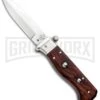 AGA Campolin Piccolo Cocobolo Italian Automatic Knife - Satin Plain -Elite Knives Shop AGA Campolin Piccolo Italian Stiletto Auto Cococbolo Satin BHQ 92867 jr large