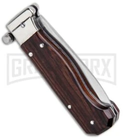 AGA Campolin Piccolo Cocobolo Italian Automatic Knife - Satin Plain -Elite Knives Shop AGA Campolin Piccolo Italian Stiletto Auto Cococbolo Satin BHQ 92867 jr side large