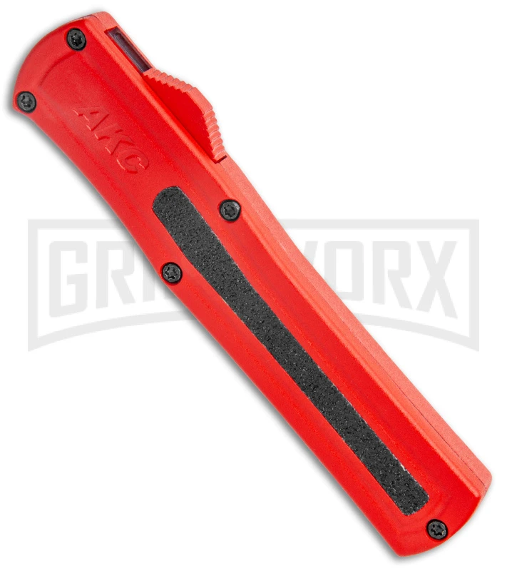 AKC F-20 Red D/A OTF Automatic Knife - Satin Plain 4 AKC F-20 Red D/A OTF Automatic Knife - Satin Plain - Image 2