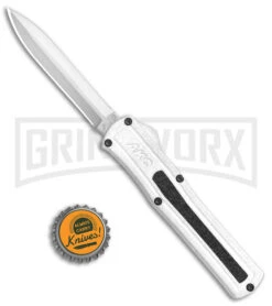 AKC F-20 White D/A OTF Automatic Knife - Dagger Satin Plain 9 AKC F-20 White D/A OTF Automatic Knife - Dagger Satin Plain -Elite Knives Shop AKC F 20 DA Dagger OTF Auto White Satin BHQ 141065 jr bottlecap 2 large