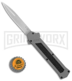 AKC F-16 Gray D/A OTF Automatic Knife - Bayo Satin Plain 9 AKC F-16 Gray D/A OTF Automatic Knife - Bayo Satin Plain -Elite Knives Shop AKC F16 DA Bayo Satin Plain BP 25691 er bottlecap large