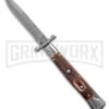 AKC Automatic Swinguard 9" Stag Bayonet Blade - Damascus Plain -Elite Knives Shop AKC Stiletto Swinguard Automatic Knife Stag Horn w Sheath 4in Damascus Bayo BHQ 189377 hd large