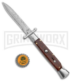 AKC Swinguard 9" Snakewood (Damascus Bayonet Blade) -Elite Knives Shop AKC Swinguard 9in Snakewood Damascus Bayo GX 4274 jr bottlecap large