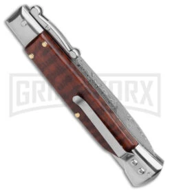 AKC Swinguard 9" Snakewood (Damascus Bayonet Blade) -Elite Knives Shop AKC Swinguard 9in Snakewood Damascus Bayo GX 4274 jr side large