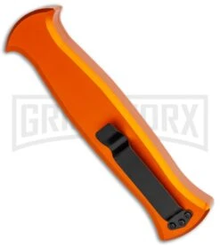 AKC X-treme EVO Orange OTF Automatic Knife - Satin Plain -Elite Knives Shop AKC X treme EVO OTF Auto Orange Satin BHQ 114657 jr side large