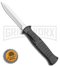 AKC X-treme EVO Black OTF Automatic Knife - Satin Plain Dagger -Elite Knives Shop AKC X treme EVO OTF Automatic Knife Black 3.5 Satin Dagger BHQ 119723 LS Bottlecap large