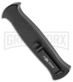 AKC X-treme EVO Black OTF Automatic Knife - Satin Plain Dagger -Elite Knives Shop AKC X treme EVO OTF Automatic Knife Black 3.5 Satin Dagger BHQ 119723 LS Side large