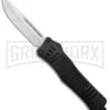 Atomic Defender Large OTF Automatic Knife Black - Satin Drop Point -Elite Knives Shop Atomic Defender Black OTF Auto Satin Plain GX 33725 jr large