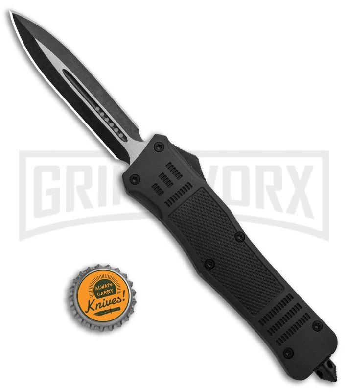 Atomic Defender Large OTF Automatic Knife Black - Two Tone Dagger 7 Atomic Defender Large OTF Automatic Knife Black - Two Tone Dagger - Image 5