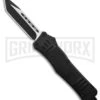 Atomic Defender Large Black OTF Automatic Tanto Knife - Two Tone Plain -Elite Knives Shop Atomic Defender GX 38965 large