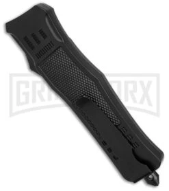Atomic Defender Large Black OTF Automatic Tanto Knife - Two Tone Plain -Elite Knives Shop Atomic Defender GX 38965 side large