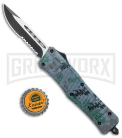 Atomic Defender Medium OTF Automatic Knife Digi Camo - Drop Point Two Tone Serr -Elite Knives Shop Atomic Defender Medium OTF Auto Digi Camo DP Serr TT GX 38983 jr bottlecap large