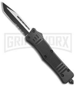 Atomic Defender Large OTF Automatic Knife Black - Serr Two Tone Tanto