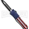 Atomic Defender Large OTF Automatic Knife Stars & Stripes Flag - Two Tone Dagger -Elite Knives Shop Atomic Defender US Flag OTF Auto Dagger TT Plain GX 33411 jr large