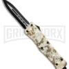 Atomic Defender Large OTF Automatic Knife Sand Digi Camo - Two Tone Dagger -Elite Knives Shop Atomic Defender dagger tan camo two tone plain BP 19369 er large