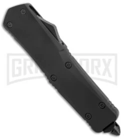 Atomic Lance Tanto Black OTF Automatic Knife - Two Tone Serr -Elite Knives Shop Atomic Lance Tanto Black OTF Auto TT Serr GX 19199 jr spine large