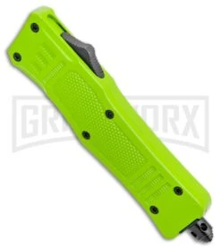 Elite Knives Shop -Elite Knives Shop Atomic Mini Defender Bright Green OTF Auto Black Dagger Serr GX 33965 jr spine large