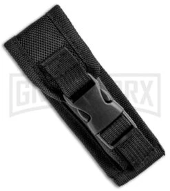 Atomic Defender Mini OTF Automatic Knife Black - Serr Two Tone Drop Point -Elite Knives Shop Atomic Mini Defender DP Black OTF Automatic TT Serr GX 32294 jr sheath large