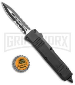 Atomic Mini Shield Dagger Black OTF Automatic Knife - Serr -Elite Knives Shop Atomic Mini Shield Dagger Black OTF Auto Serr GX 19604 jr bottlecap large