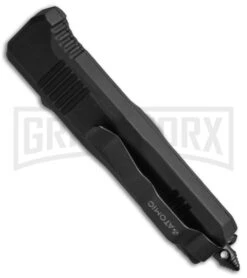 Atomic Shield Dagger Black OTF Automatic Knife - Plain -Elite Knives Shop Atomic Shield Dagger Black TT Plain BP 19060 jr side large