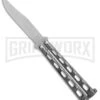 Bear & Son Knives Silver Speckle 114 Balisong Butterfly Knife - Satin Plain -Elite Knives Shop Bear Son 114 speckle satin BHQ 0365 er large