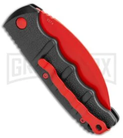 Boker Kalashnikov Black Widow Automatic Knife - Hawkbill Red Plain -Elite Knives Shop Boker Black Widow Hawkbill Kalashnikov Auto Black Red 01KALS70NSOI BHQ 103274 jr side large