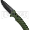 Boker Plus Strike OD Green Automatic Knife - Drop Point Black Plain -Elite Knives Shop Boker Plus Strike DP Auto OD Green Black BHQ 97033 jr large