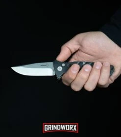 Boker Plus Strike Automatic Knife - Tanto Black Serrated -Elite Knives Shop Boker Plus Strike Drop Point Automatic Knife Stonewash 01BO400N BHQ 32040 kp in hand web large