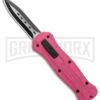 Coffin Blaster 2.0 Textured Pink/Black DA/OTF Automatic Knife - Black Plain -Elite Knives Shop Coffin Blaster 2.0 Textured Pink Black DA OTF Auto TT Dagger GX 37852 jr large