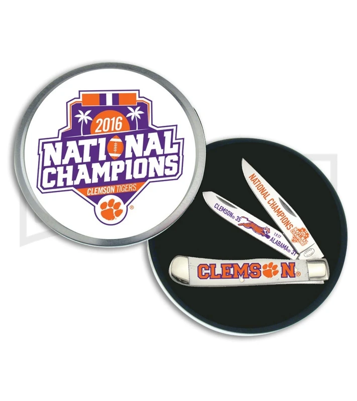 Frost Cutlery 2016 Clemson Champs Trapper White Pocket Knife 3 Frost Cutlery 2016 Clemson Champs Trapper White Pocket Knife