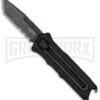Kershaw Interstellar Black Manual Sliding Button Lock OTF Knife - Blackwash Serr 2 Kershaw Interstellar Black Manual Sliding Button Lock OTF Knife - Blackwash Serr -Elite Knives Shop Kershaw Interstellar Manual OTF Black BHQ 176286 jr large