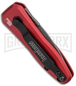 Kershaw Launch 4 Red Automatic Knife CA Legal - Damascus Plain -Elite Knives Shop Kershaw Launch 4 CA Legal Auto Red Damascus 7500RDDAM BHQ 91649 jr side large