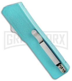 Lightning Nutnfancy Exclusive Powder Blue D/A OTF Automatic - Clip Two Tone -Elite Knives Shop Lightning DA OTF DP Powder Blue TT GX 33417 jr side large