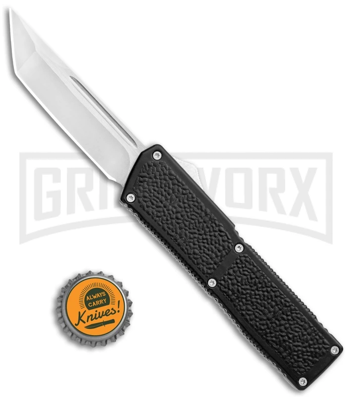 Lightning Elite Black D/A OTF Automatic Knife - Tanto Satin Plain 6 Lightning Elite Black D/A OTF Automatic Knife - Tanto Satin Plain - Image 4