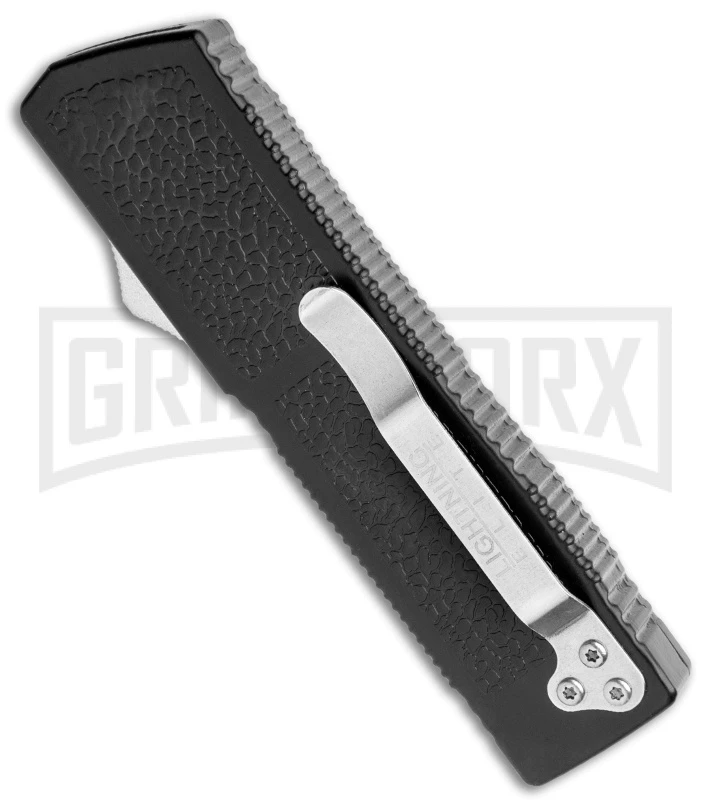 Lightning Elite Black D/A OTF Automatic Knife - Tanto Satin Plain 5 Lightning Elite Black D/A OTF Automatic Knife - Tanto Satin Plain - Image 3