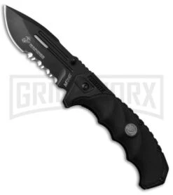 M-Tech Warden Black Spring Assisted Knife - Black Serr