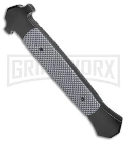 Mago 13" Sim CF/ Black D/A Italian Stiletto OTF Knife - Satin Plain Bayo -Elite Knives Shop Mago 13in Sim CF Black DA Italian Stiletto OTF Satin Bayo GX 39629 jr side large