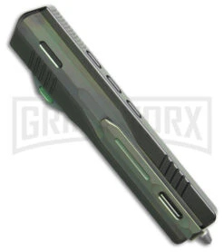 No Limit Night Stalker II Green D/E OTF Automatic Knife - Satin Plain M390 -Elite Knives Shop No Limit Night Stalker II Green DE OTF AK Satin Plain M390 GX 41819 td side large