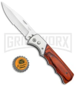Super Knife Dingo Rosewood Automatic Knife - Satin Serr -Elite Knives Shop Super Knife Dingo Rosewood Auto Satin Serr GA623WSL GX 33498 jr bottlecap large