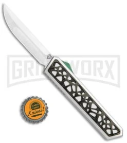 Vespa Knives Dark Star OTF Silver W/Black Titanium Inlays - Satin Plain M390 -Elite Knives Shop Vespa Knives Dark Star OTF Silver Black Ti Inlays M390 GX 36170 jr bottlecap large