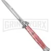 A.G.A. Campolin 18" Italian Stiletto Pink Ring Pull Automatic Knife - Bayo