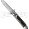 AKC 8" Shot Puller Lever Lock Dark Horn Automatic Knife - Flat -Elite Knives Shop akc 8 akc dh shot plain jm large