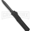 AKC F-20 Black D/A OTF Automatic Knife - Dagger Black Plain -Elite Knives Shop akc f 20 da otf auto black aluminum black dagger BHQ 177898 jr large