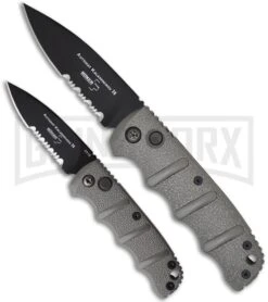 Boker Mini Kalashnikov Gray Automatic Knife - Black Serr -Elite Knives Shop boker kalashnikov mini 01kals73b size comparison large